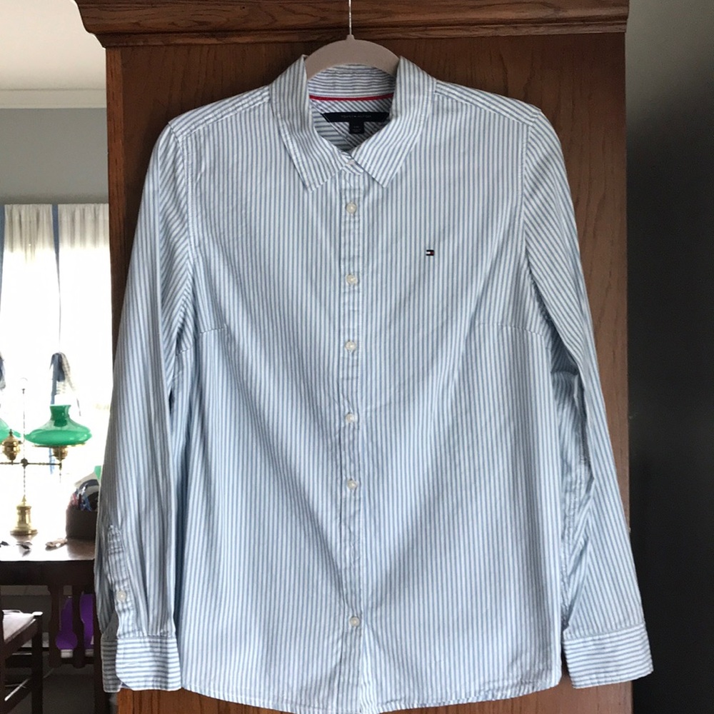 Tommy Hilfiger Blue/White striped women’s Lg
